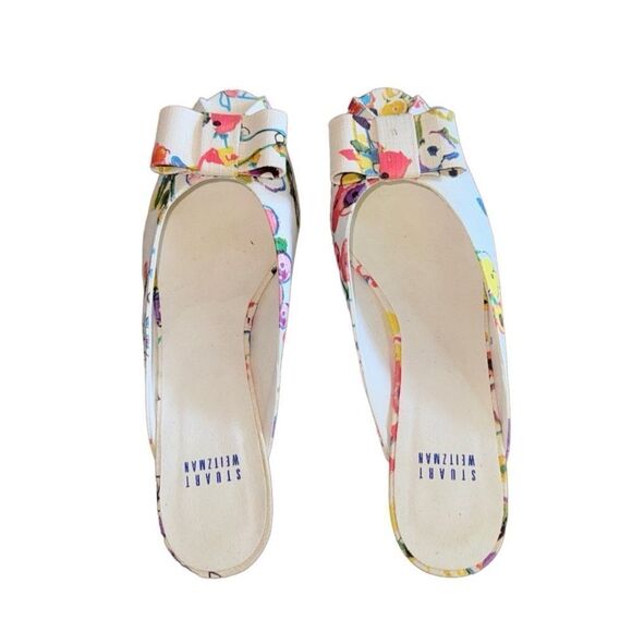 Stuart Weitzman Women's Candy Floral Linen Slip-On Sandal Shoes Size 9 - Picture 2 of 9